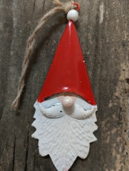 Dekohänger Metall Weihnachtsmann rot